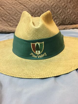 Vintage Mens Imperial Headwear Woven Straw Hat Pine Valley Golf Course S/m Rare