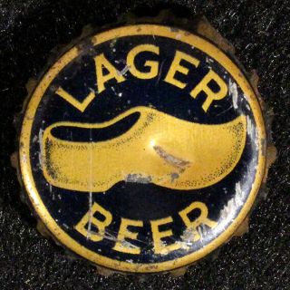 Wooden Shoe Lager Dark Gold Cork Lined Beer Bottle Cap Minster,  Ohio Crown Star,