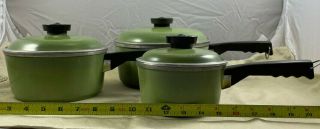 Vintage Green Club Cast Aluminum 6 Piece Cookware Set Pots Pans Avocado Mcm