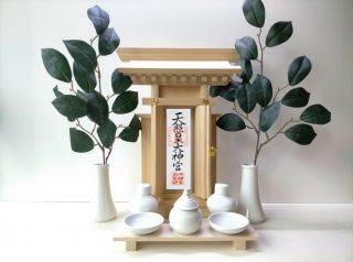 Kamidana Household Shinto Altar Shelf Miniature Shrine Ornament,  God Ofuda Set