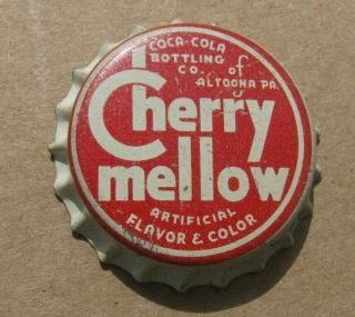 Cherry Mellow Soda Cork Era Cap Coca Cola Of Altoona Pa Penn Penna Pennsylvania