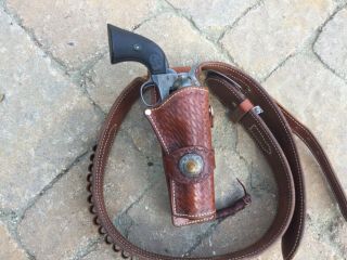 Holster For Colt Single Action With John Nelson Navajo Sterling Silver Buckle