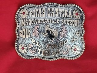 Rodeo Trophy Buckle☆2017☆el Paso Texas Texas Bull Riding Champion Vintage 229