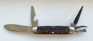 Vintage Boy Scouts Of America 4 Blade Remington Pocket Knife - Nr