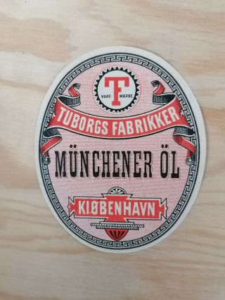 Tuborgs Fabrikker Beer Label - Münchener Öl - Very Old Label