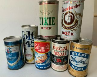 Dixie,  Schmidt,  Colt 45,  Regal Brau,  Goebel,  Old Vienna,  Pull Tab Beer Cans