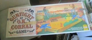 Gunfight At The Ok Corral Game Vintage Ideal Toys Complete Steel Marbles