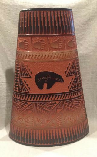 Rare 1997 Ceramic Pottery Vase Signed Jr.  And Diane Aragon Acoma Laguna Pueblo
