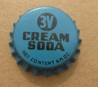 3v Cream Soda Cork Era Cap Los Angeles California Ca Cailf United Bottling La
