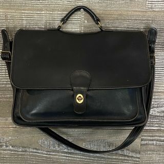 Vintage Coach Metropolitan | Black Leather Briefcase Messenger Bag | D5c - 5180