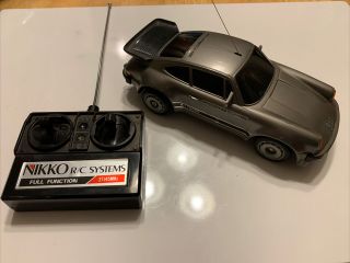 Vintage Nikko America 1984 Radio Control Gray Porsche 911 Turbo
