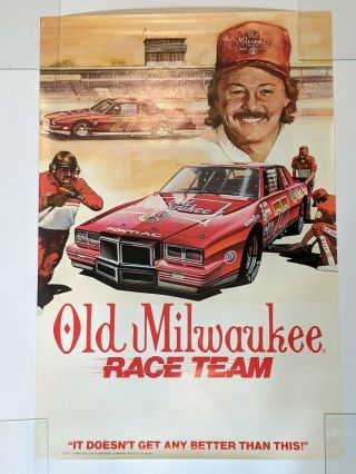 Old Milwaukee Beer Race Team 27 Tim Richmond Rare Vintage Nascar Poster 1984