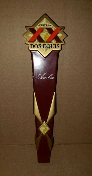 Dos Equis Ambar Xx Amber Cerveza Beer Tap Handle 11.  5” Tall