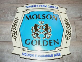 Vintage Molson Golden Canadian Beer Wall Advertising Logo Bar Sign