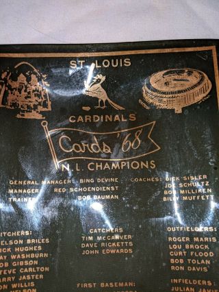 VTG St.  Louis Cardinals 1968 N.  L.  CHAMPIONS Glass Baseball Ash Tray Ashtray SGA 2