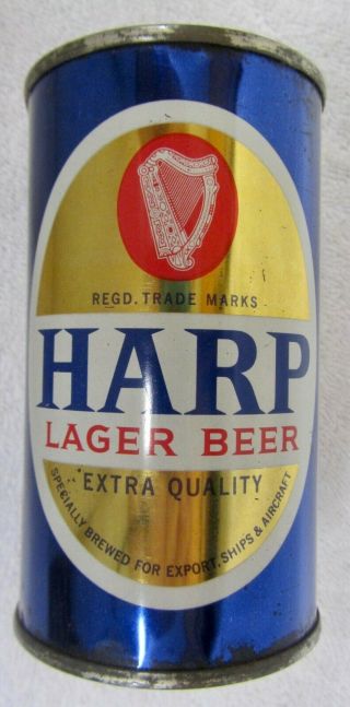 Vintage Harp Lager Flat Top Steel Beer Can Extra 