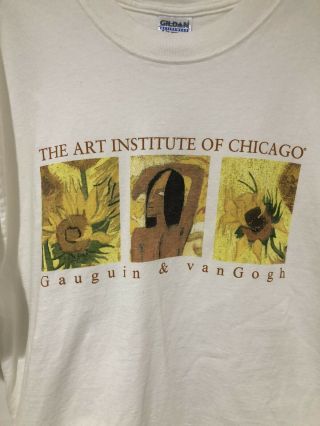 Vintage 90s Paul Gauguin Vincent Van Gogh The Art Institute of Chicago T Shirt L 2