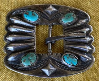 1920’s Navajo Sterling/turquoise Belt Buckle