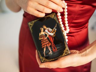 Russian Ballet Lacquer Box " Don Quixote " Russian Lacquer Jewelry Box
