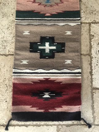 Native American Indian Navajo Woven Wool Table Runner Rug 82”x 16” 3