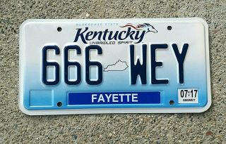 Real Kentucky Authentic License Plate Auto Number Car Tag Triple 6 Devil Hell