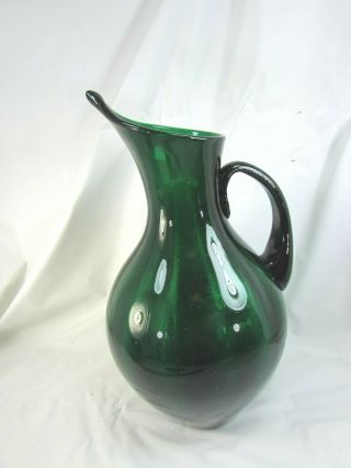 Vintage Large Green Glass Pitcher Blenko Winslow Anderson 51980
