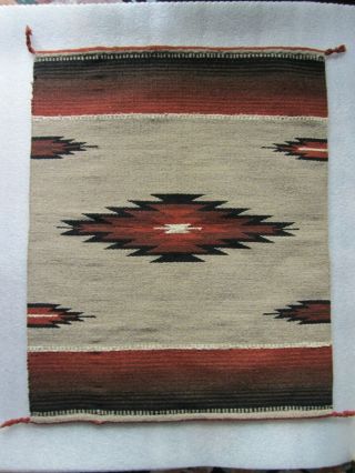 Vintage Native American Indian Navajo Handmade Wool Rug 38”x 30”