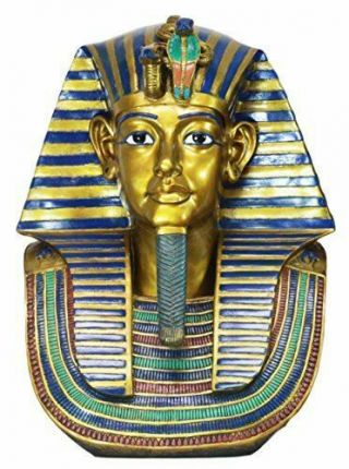Ebros 18.  75 " H Ancient Egyptian King Tut Bust Statue Burial Mask Nemes Figurine
