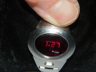 Rare Vintage Pulsar Red Led Digital Time Computer Wrist Watch