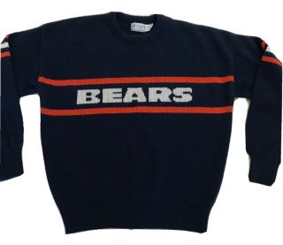 Vintage 80’s Cliff Engle Chicago Bears Sweater Nfl Pro Line Wool Blend Mens Xl