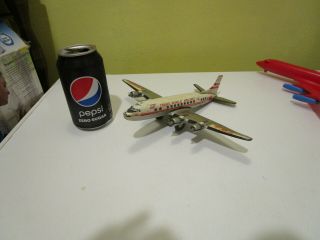 Vintage Twa Friction Tin Toy Airplane Trans World Airlines Dc - 7c N7020c