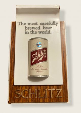Vintage 1968 Jos Schlitz Brewing Co 3d Beer Can Sign Milwaukee Wi Wall Hanging