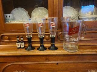 Vintage Schlitz Glass Beer Pitcher,  Salt And Pepper,  Light Up Glasses.