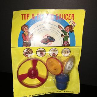 Bobo Korea Vtg Top & Flying Sauce Kit Action Play Rack Toy Htf 1960 