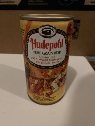 Vintage Hudepohl Pure Grain Beer Can Opened Pull - Top (empty) 