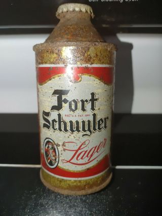 Fort Schuyler Lager High Profile Cone Top Beer Can,  Utica,  Ny
