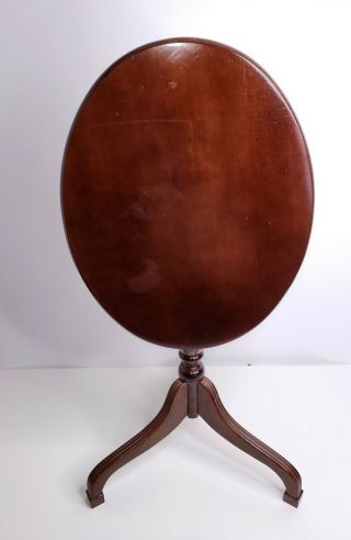 Vintage Bombay Company Tilt Top Oval End Side Table Cherry Wood