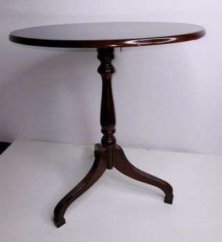 Vintage Bombay Company Tilt Top Oval End Side Table Cherry Wood 3