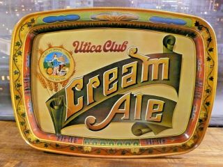 Vtg.  Utica Club Cream Ale West End Brewing Co.  Utica Ny Tin Serving Tray