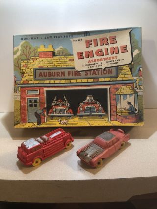 Auburn Rubber Fire Engine Assortment 523 Rare 1950 