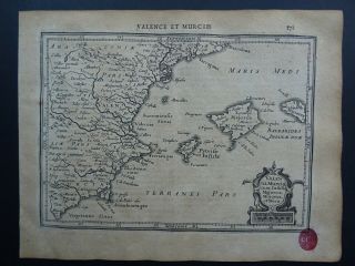 1630 Jansson / Mercator Atlas Map Balearic Islands - Murcia - Valencia - Spain