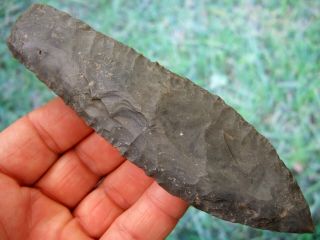 Fine G10 Kentucky Transitional Paleo Early Archaic Knife With T&t Arrowheads