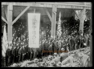 1900s York City Immigrants Japanese Community Celebrate Glass Photo Negative 2