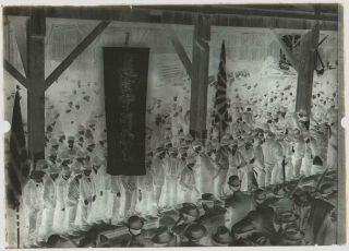 1900s York City Immigrants Japanese Community Celebrate Glass Photo Negative 3
