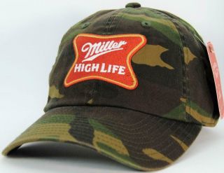 Miller High Life Camo Hat American Needle Licensed Baseball Cap (bpk)