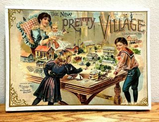1897,  The Pretty Village Church Set,  By Mcloughlin Bros.