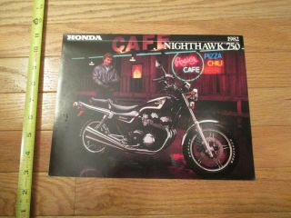 Honda Motorcycle Nighthawk 750 1982 Vintage Dealer Sales Brochure