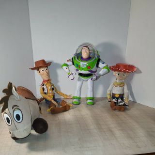 Vintage Toy Story Buzz Lightyear Woody,  Jessie,  And Bullseye 1990 