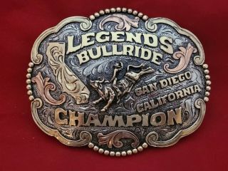 Trophy Rodeo Champion Belt Buckle☆☆san Diego California Legends Bull Rider 353
