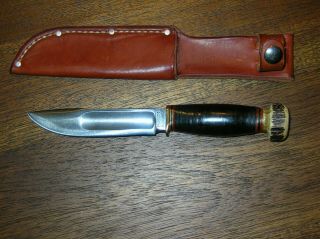 Marbles Ideal Knife,  Leather Stag